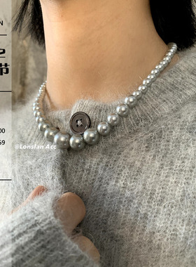 LonslanAcc满珍珠质感时髦毛衣链