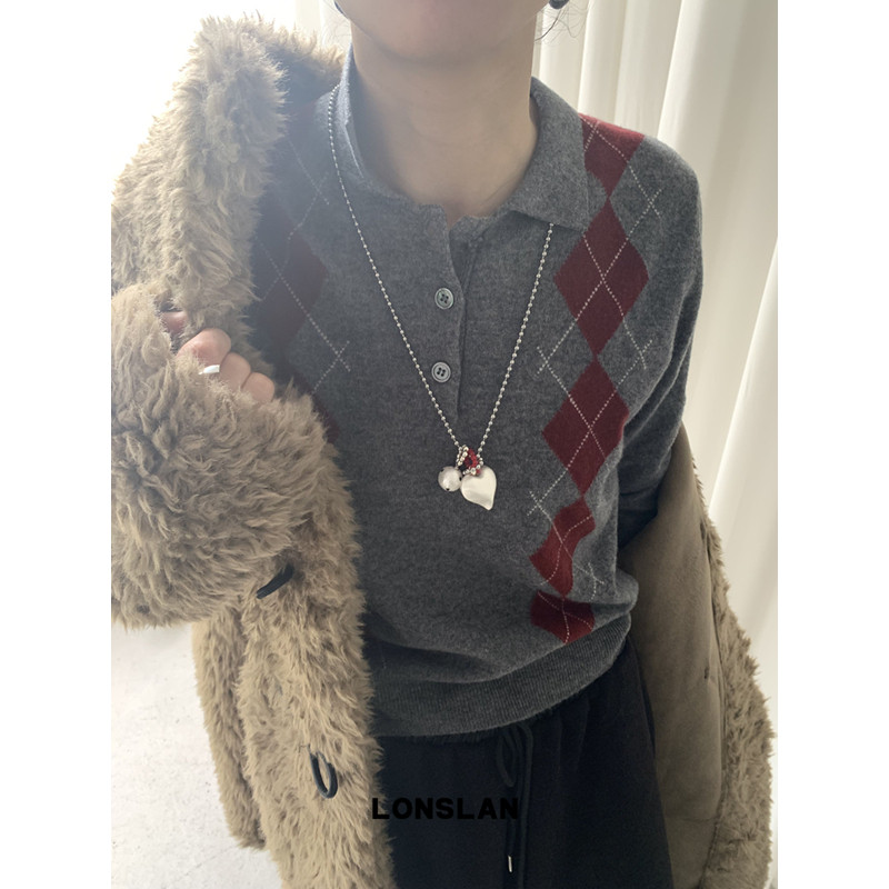 LONSLANACC红色爱心吊坠流苏项链图片