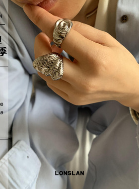 别致纹路造型小众戒指组合