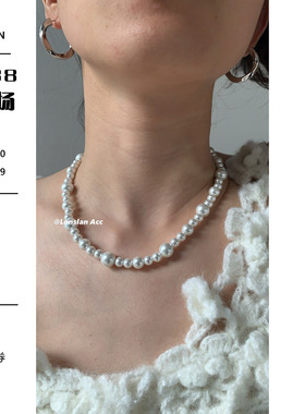 LonslanAcc复古乳白色珍珠项链