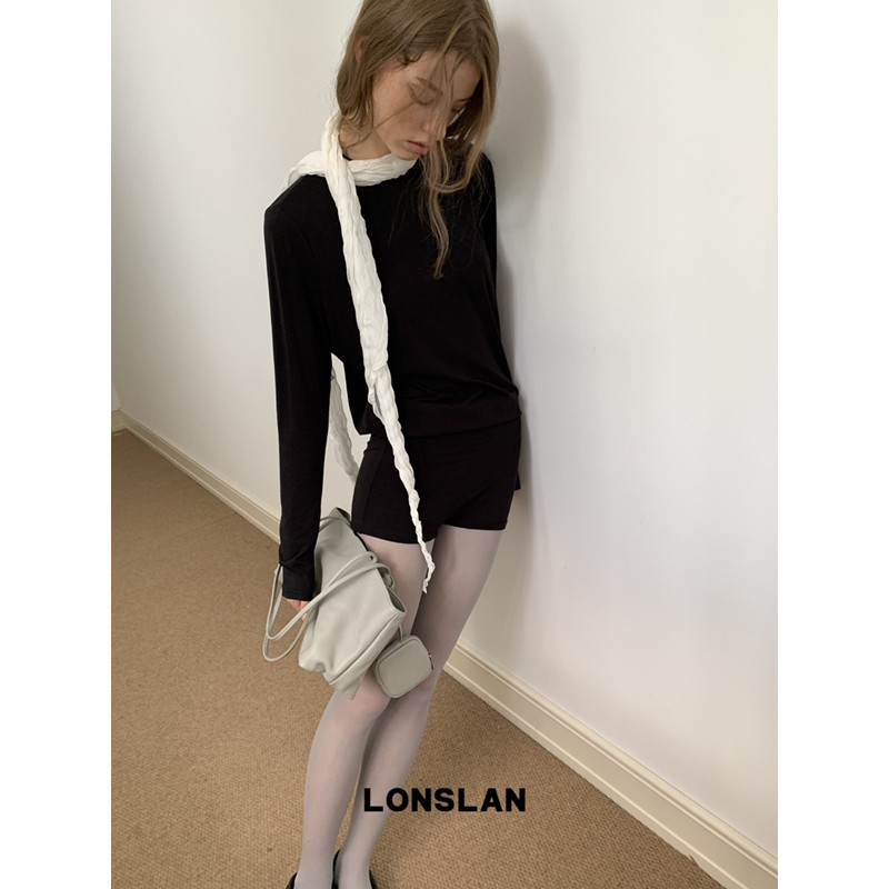 LONSLAN ACC 26早秋 氛围感褶皱长款围巾百搭简约丝巾图片