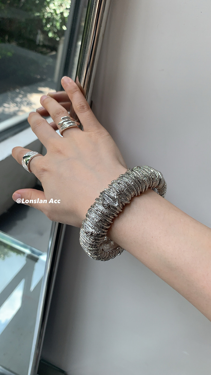 LONSLAN ACC HEAVY INDUSTRIES OPEN WEAVE WRAP WRAP TEXTURE NICHE COUPLE OPEN BRACELET