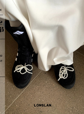 LONSLANACC珍珠蝴蝶结挂饰鞋扣