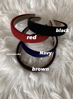Lonslan ACC 韩国复古法式少女气质高颅顶丝绒发箍头箍