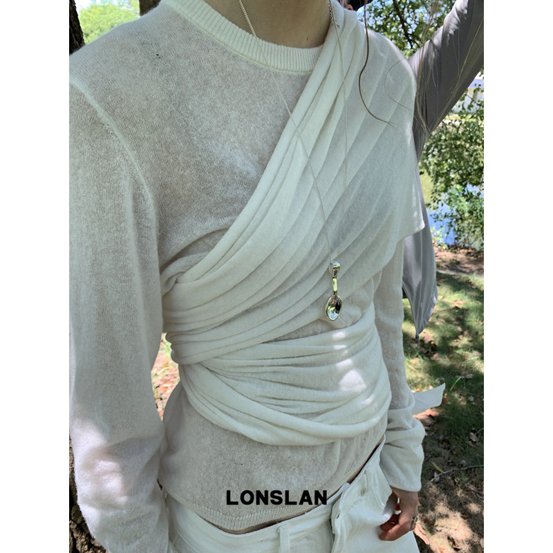 LONSLAN ACC 26早秋 韩系ins小勺子吊坠小众设计感长款毛衣链图片