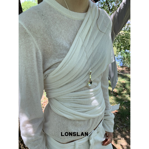 LONSLAN ACC 26早秋 韩系ins小勺子吊坠小众设计感长款毛衣链