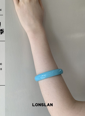 LONSLAN ACC 2025ss彩色夏日树脂手镯百搭简约ins风几何手环