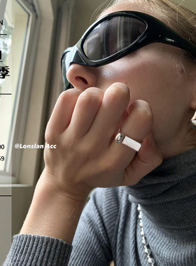 LONSLAN情侣925S不规则开口戒指