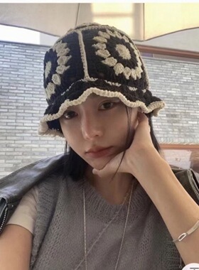 Lonslan ACC  韩国同款编制毛线帽渔夫帽遮阳帽 可爱搞怪