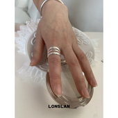 2025ss简约米色波点多层开口戒指百搭时尚 LONSLAN ACC 指环
