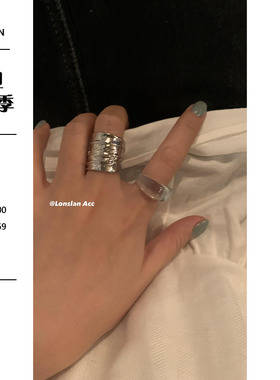 other男女金属ins宽版戒指