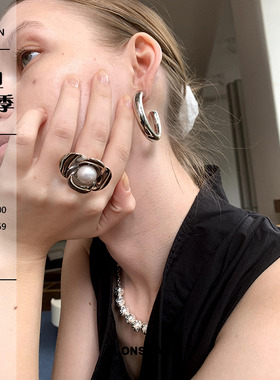 LONSLANACC珍珠花朵不规则戒指