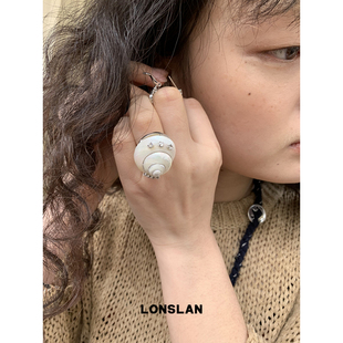 指环 2025ss海边度假立体感海螺小众开口戒指女时尚 LONSLAN ACC