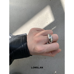 光面月牙开口戒指高质感食指戒 2025SS简约个性 LONSLAN ACC