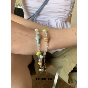 夏日彩色可爱杯子串珠项链多巴胺锁骨链 2025ss LONSLAN ACC