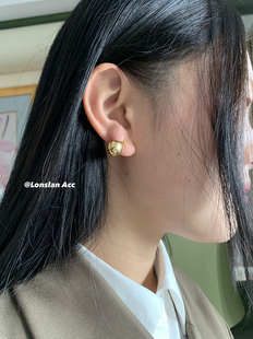 水滴双面立体小巧金属卡扣耳环 2022NEW Loslan ACC