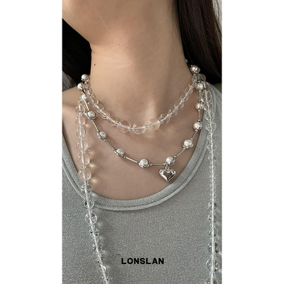 LONSLANACC爱心流苏吊坠项链