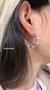 串珠拼接圆形简约设计款 2024早春搭配 耳环 ACC LONSLAN