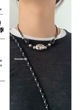 LonslanAcc串珠拼接秋冬毛衣项链
