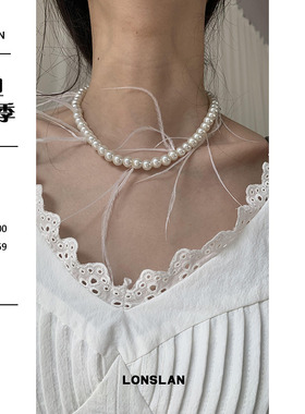 LONSLANACC羽毛复古串珠公主项链