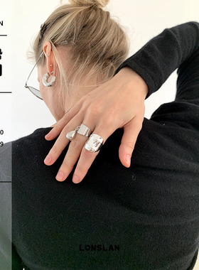 LONSLANACC水滴吊坠金属戒指