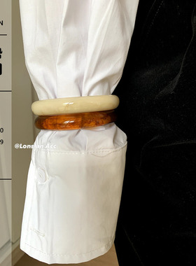 LonslanAcc复古树脂别致圆环手镯