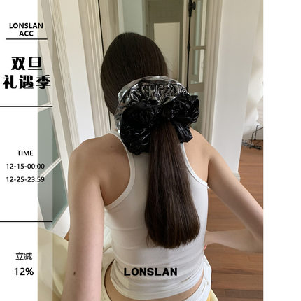 22LONSLAN ACC 2025ss韩国时尚褶皱皮套大肠发圈高级感发饰