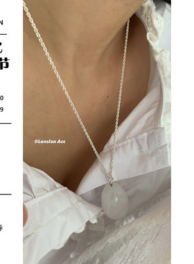 LonslanAcc椭圆石头点缀项链女