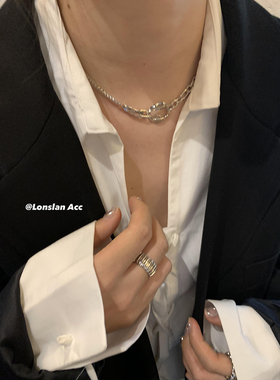 Lonslan ACC 小众设计款链条拼接项链女choker锁骨链 情侣