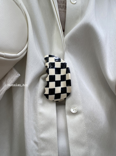 素 复古小众菱格元 两色发夹抓发夹洗澡夹 ACC Lonslan