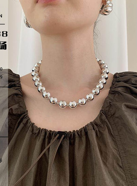 LONSLANACC亮面金属圆珠拼接项链