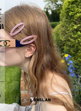 LONSLAN ACC 2026新款可爱粉色镶钻百搭一字夹时尚碎发刘海夹