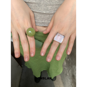 2025ss LONSLAN ACC 方形亚克力珍珠简约戒指透明百搭指环