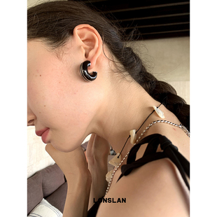 搭配款 LONSLAN 新中式 2024搭配 气质时髦清冷知性圆圈耳环 ACC