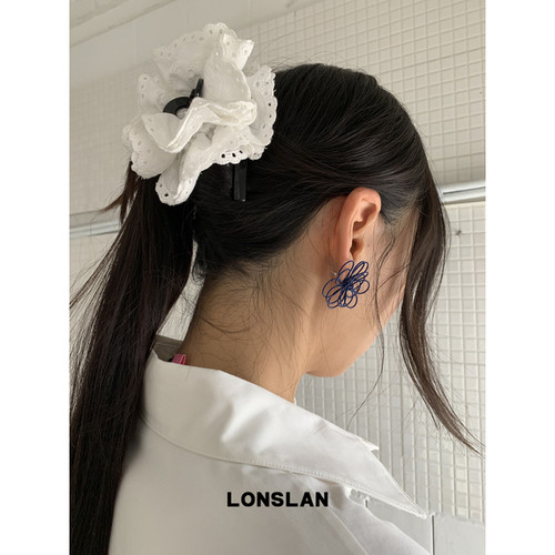 LONSLAN ACC 26早秋 韩系精美蕾丝花瓣抓夹高级感发抓鲨鱼夹