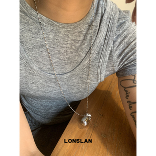 银色花瓶毛衣链设计感项链 2025SS简约长款 LONSLAN ACC