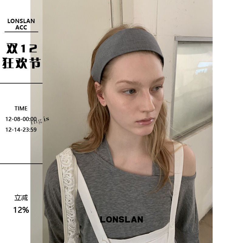 LONSLAN ACC 2025ss韩系宽版布艺简约发箍百搭日常头箍
