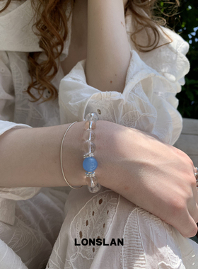 LONSLAN ACC 2025ss 简约串珠玻璃弹力绳水晶手链