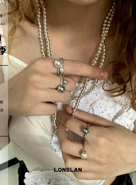 LONSLANACC珍珠开口复古戒指