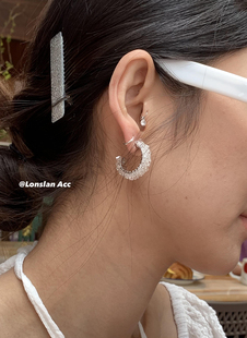 LONSLAN 闪闪透明钻公主吸睛点缀耳饰耳环 ACC