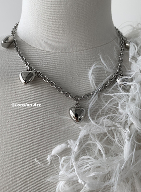 LONSLAN金属女可爱爱心项链