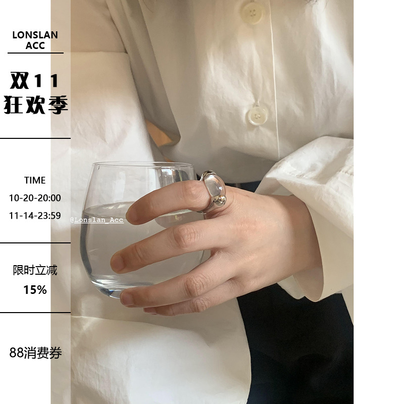 小众透明宝石简约百搭戒指环