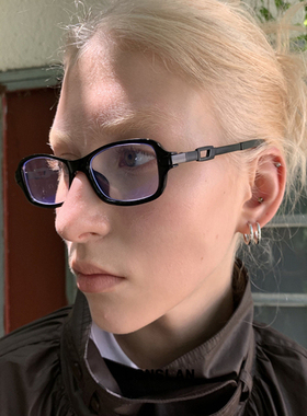 LONSLAN ACC 早秋韩版复古老钱风豹纹小方框高质感眼镜平光镜