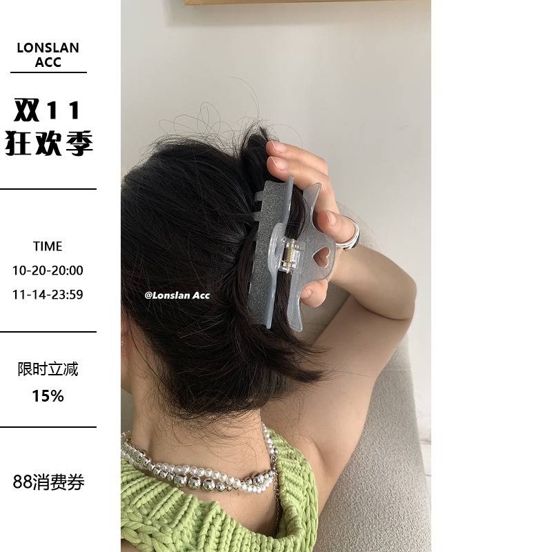 LONSLANACC闪闪方形亚克力发夹