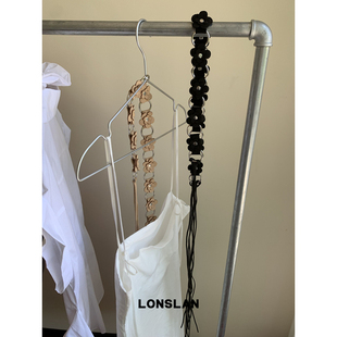 LONSLAN 2025ss春夏花朵可爱立体绑带流苏腰带拼接 ACC