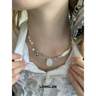 LONSLAN 2025ss高级感手工串珠不规则项链韩系贝壳锁骨链 ACC