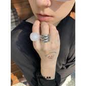 LONSLAN ACC 2025SS韩系设计感亚克力戒指复古百搭食指戒