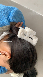 毛绒柔软大号矩形夹抓夹显脸小毛毛发夹 秋冬 LONSLAN ACC