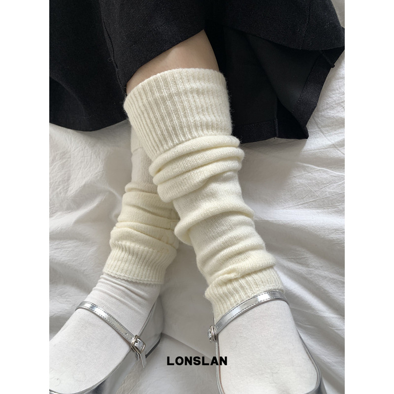 LONSLAN ACC2024搭配 秋冬麻花翻边复古堆堆小腿袜保暖针织袜套,女士内衣/男士内衣/家居服,中筒袜,淘宝优惠券,粉丝福利购,淘宝优惠卷
