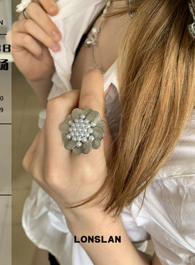 LONSLAN ACC 2025ss个性夸张花朵巴洛克戒指可开口指环